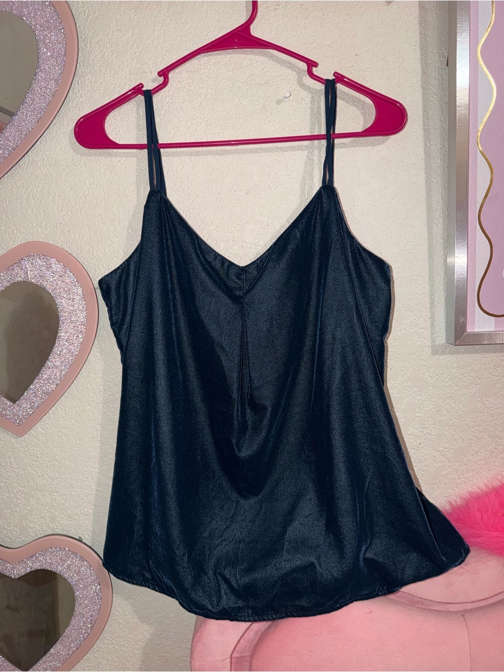 GAP Black Satin V-Neck Tank Top